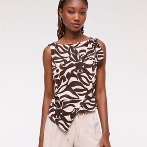 Abercrombie & Fitch Knotted Scarf Top Size Small